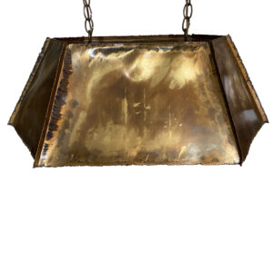 Brutalist Torch Cut Brass Pendant Light / MCM Torch Cut Lighting