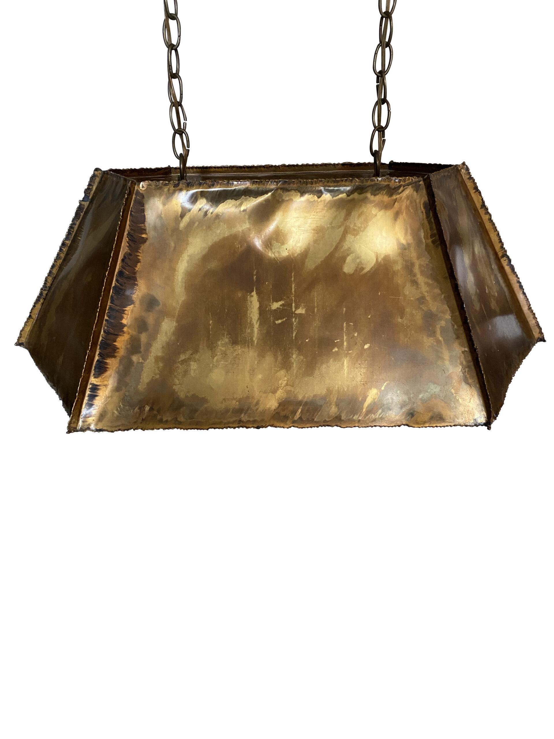 Brutalist Torch Cut Brass Pendant Light / MCM Torch Cut Lighting
