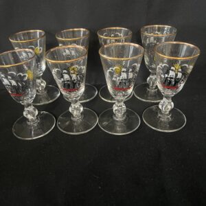 Vintage Libbey Cordial Glasses/ Set of 8 Original Box/ MCM Sherry Glass