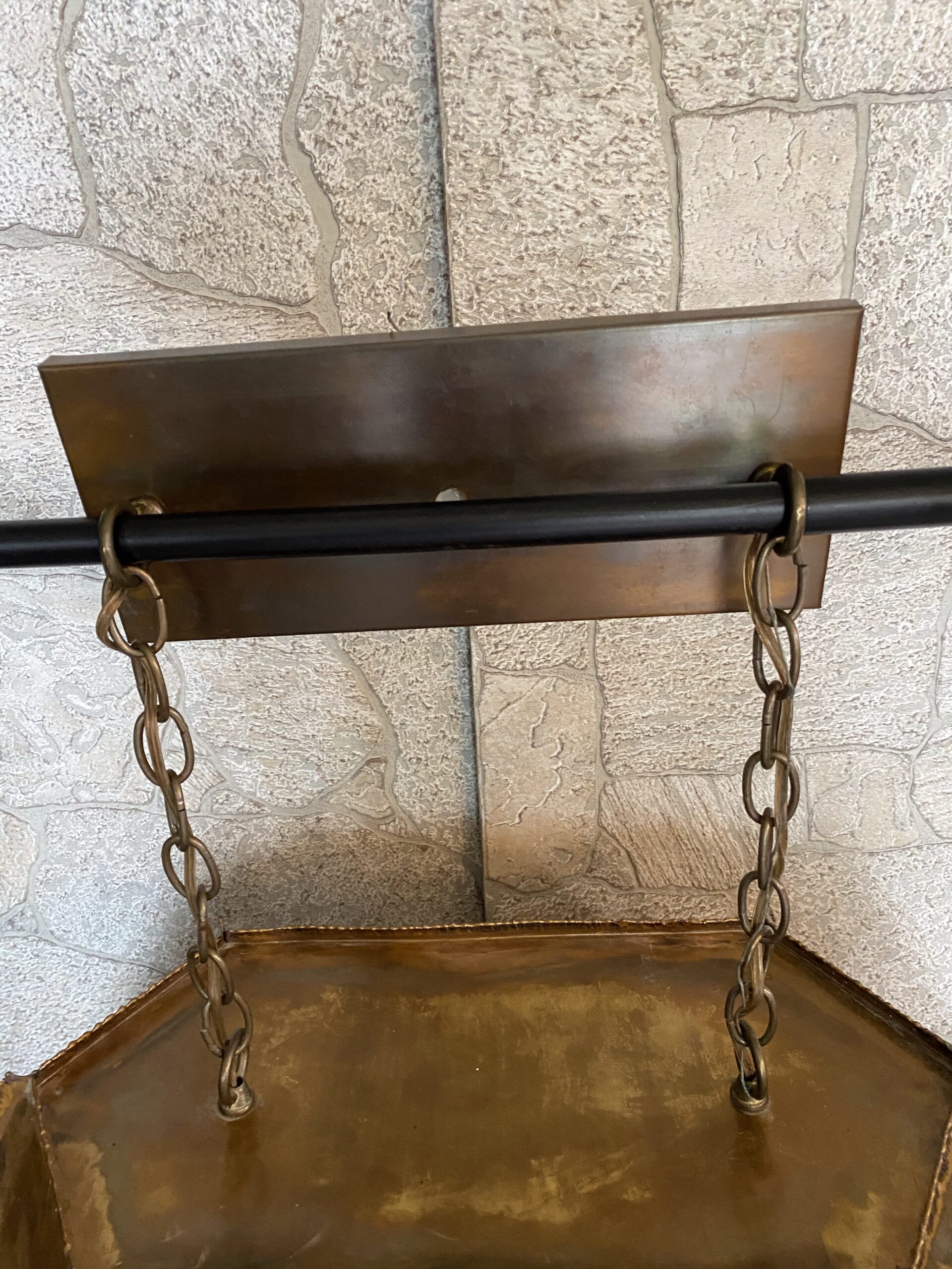 Brutalist Torch Cut Brass Pendant Light / MCM Torch Cut Lighting - Image 7