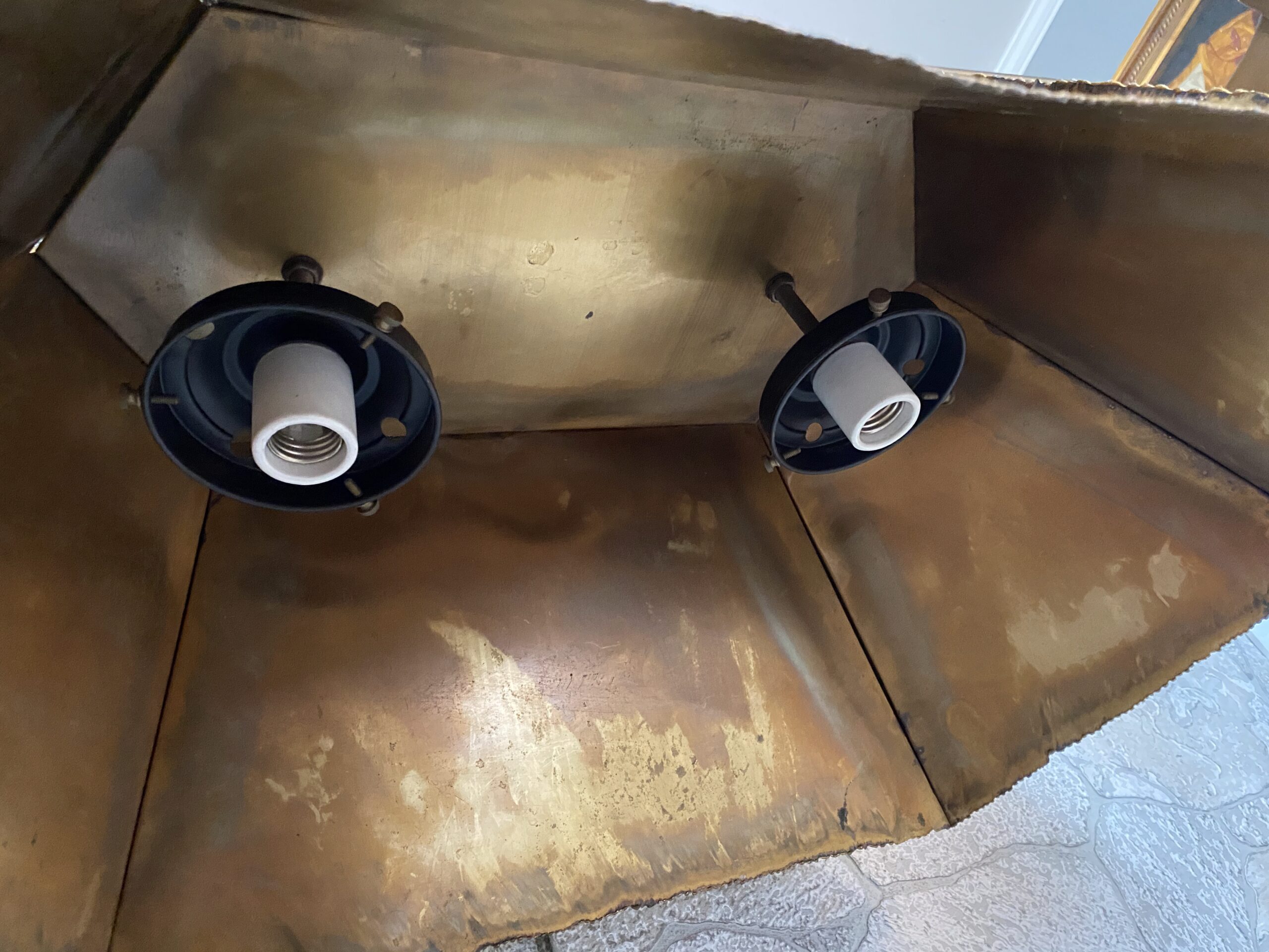 Brutalist Torch Cut Brass Pendant Light / MCM Torch Cut Lighting - Image 5