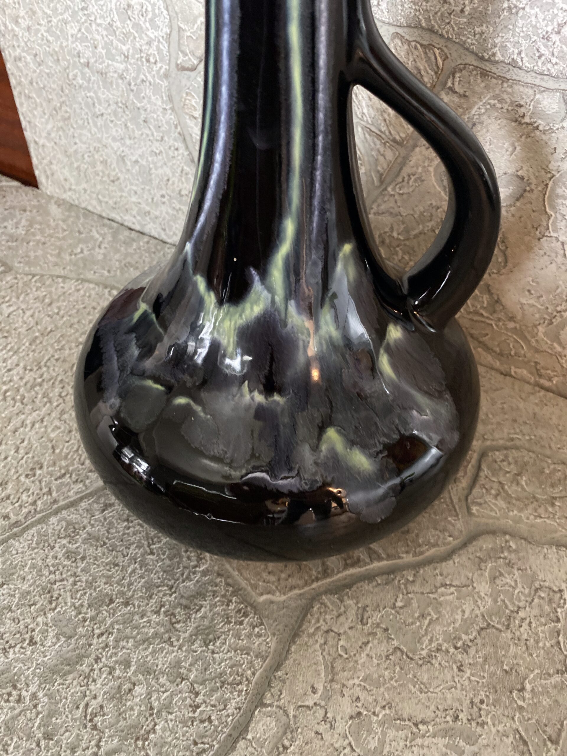 Mid Century Modern Royal Haeger Black Drip Glaze Vase #408 / Vintage Drip Glaze - Image 4