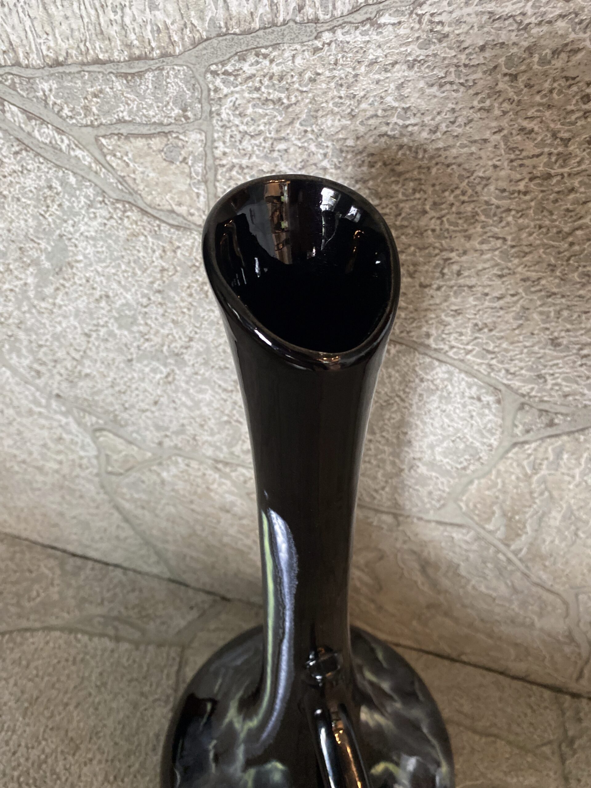 Mid Century Modern Royal Haeger Black Drip Glaze Vase #408 / Vintage Drip Glaze - Image 9