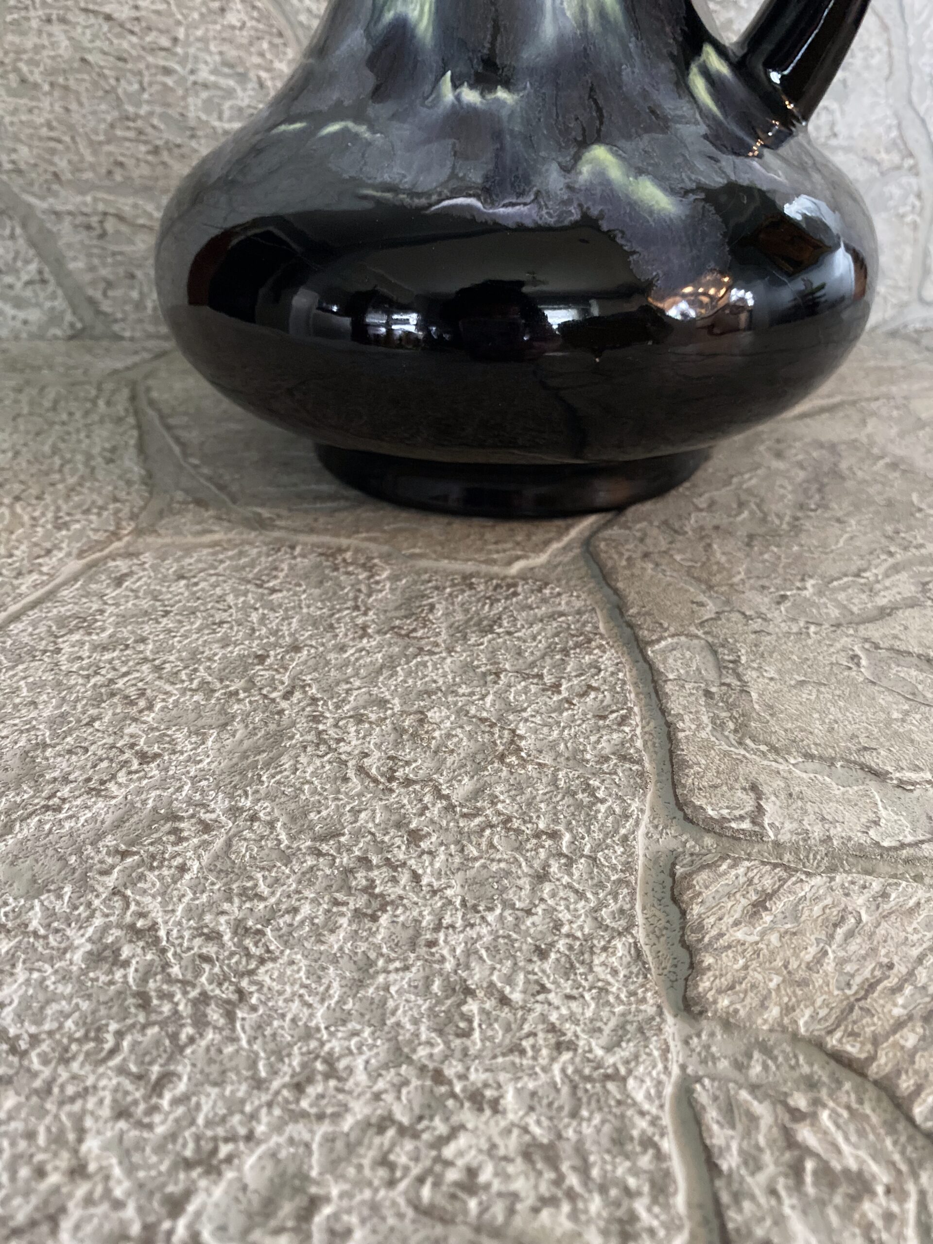 Mid Century Modern Royal Haeger Black Drip Glaze Vase #408 / Vintage Drip Glaze - Image 5