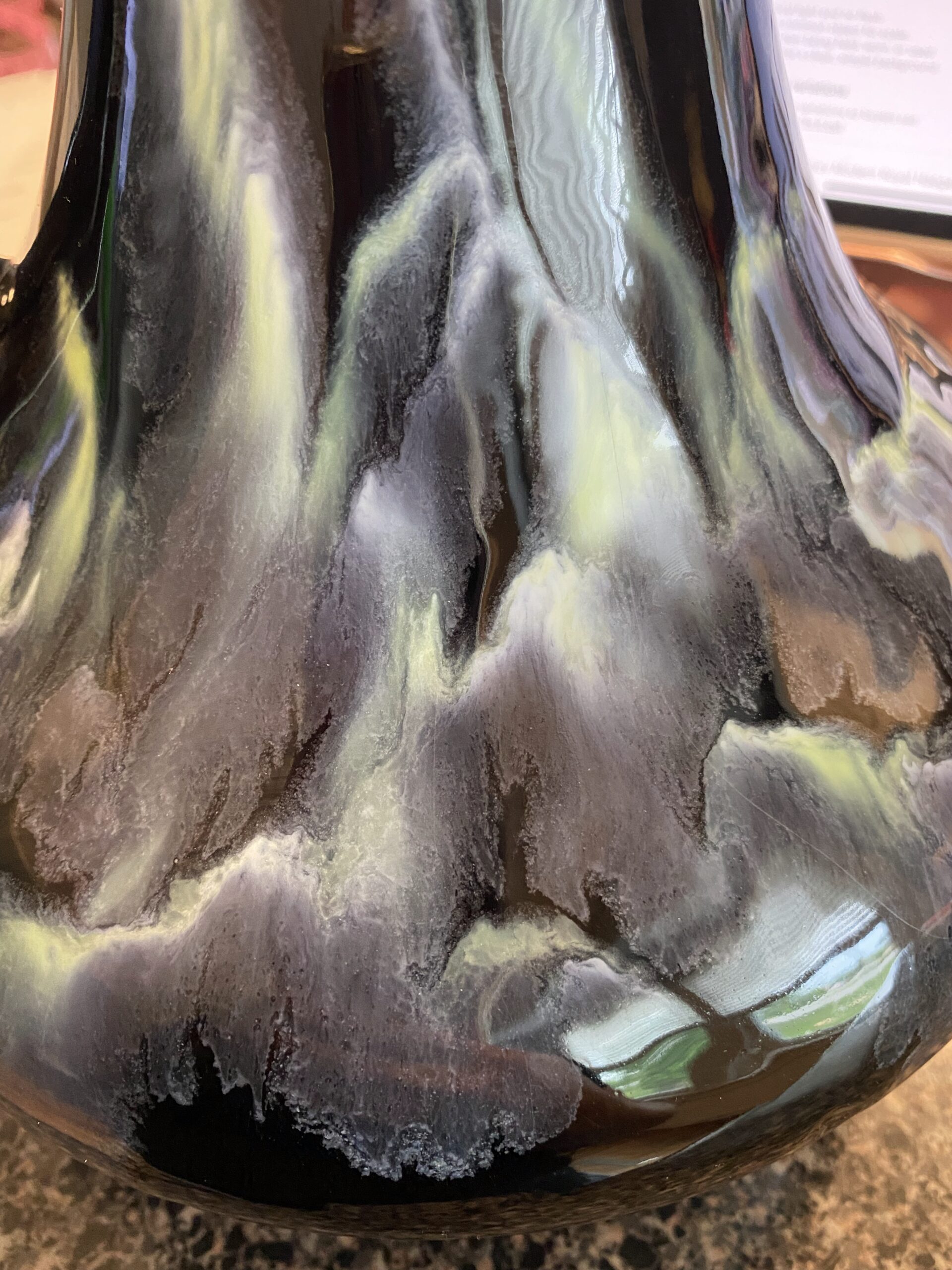 Mid Century Modern Royal Haeger Black Drip Glaze Vase #408 / Vintage Drip Glaze - Image 6
