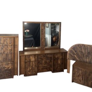 5 piece Vintage Lane Pueblo Brutalist Bedroom Set. (will separate set)