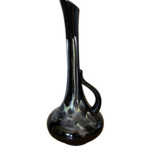 Mid Century Modern Royal Haeger Black Drip Glaze Vase #408 / Vintage Drip Glaze