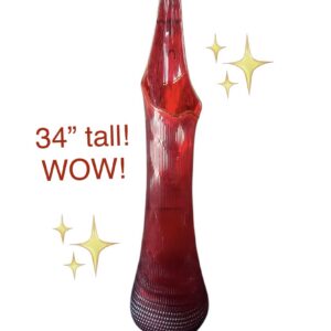 Vintage LE Smith Swung Glass Vase 34” Tall Ruby Red Mid-Century Modern XLarge Vase