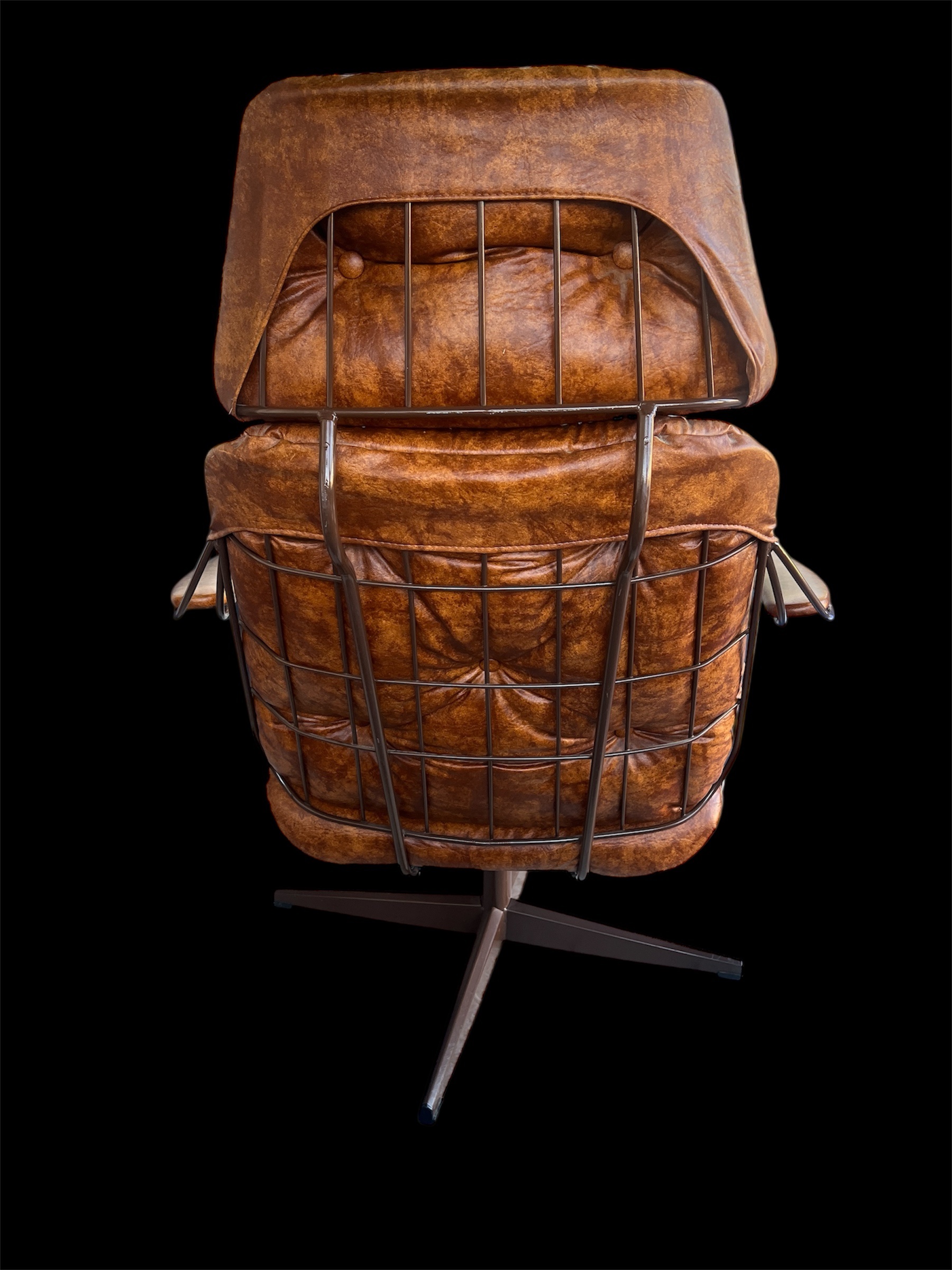 1960s Homecrest Mid-Century Modern Lounge Chair | MCM Brown Vinyl Chair - Image 4