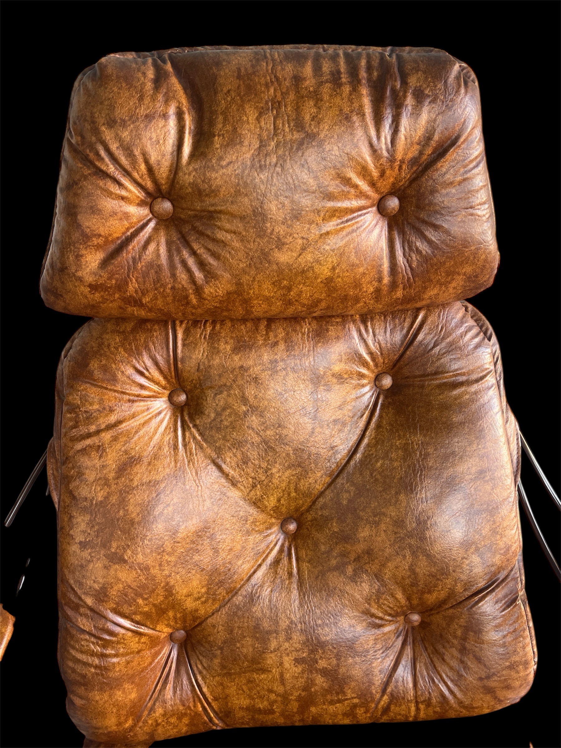 1960s Homecrest Mid-Century Modern Lounge Chair | MCM Brown Vinyl Chair - Image 5