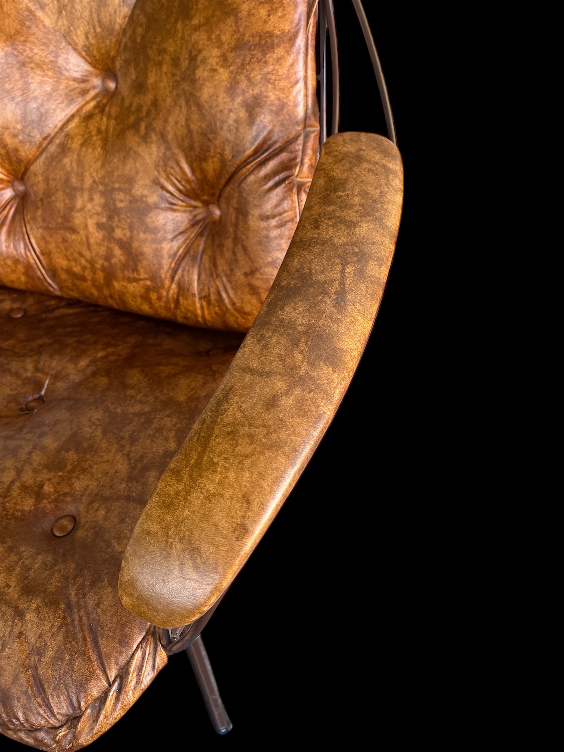 1960s Homecrest Mid-Century Modern Lounge Chair | MCM Brown Vinyl Chair - Image 9