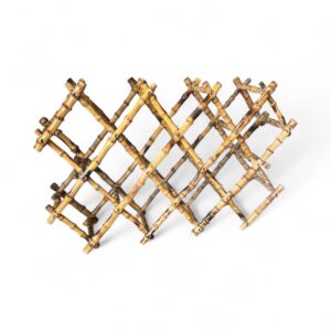 Vintage Burnt Bamboo Expandable Wine Rack